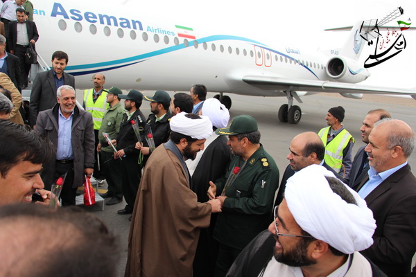 مراسم افتتاح نخستین فرود و پرواز رفسنجان – مشهد به روایت تصویر