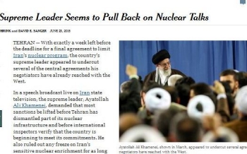نیویرک تایمز: مذاکره کنندگان ایرانی دیگر فرصتی برای چانه زنی داخلی ندارند / تحلیلگر امریکایی: با توجه به مواضع رهبر ایران، تنها راه ما تغییر رژیم در ایران است!