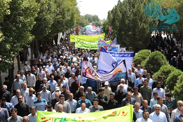 حضور متفاوت مردم رفسنجان در راهپیمایی روز قدس+عکس