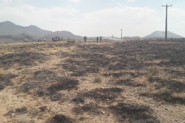 ۲ هکتار از مراتع مجاور روستای هنسیج سرچشمه رفسنجان در آتش سوخت