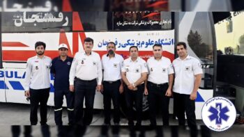 خدمت رسانی اورژانس ۱۱۵ رفسنجان به زائران اربعین در حمیل استان کرمانشاه